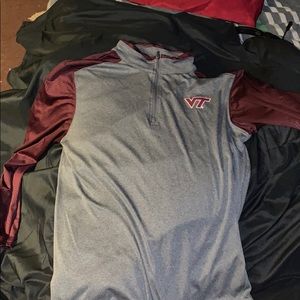 Virginia tech Longe Sleeve Quarter Zip runner jack